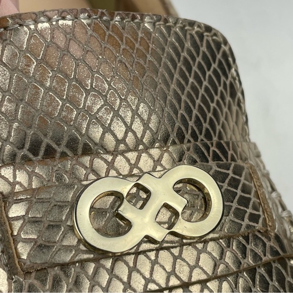 Cole Haan driving Loafers Shoes metallic gold Sz 8.5 - Picture 8 of 8